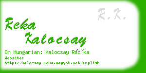 reka kalocsay business card